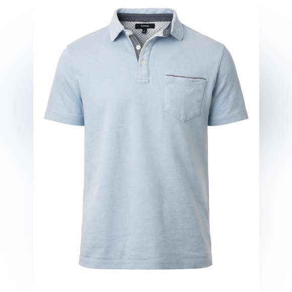 Tahari Other - Tahari Minimalist Coastal Classic Cotton Polo Shirt Light Blue Size L
